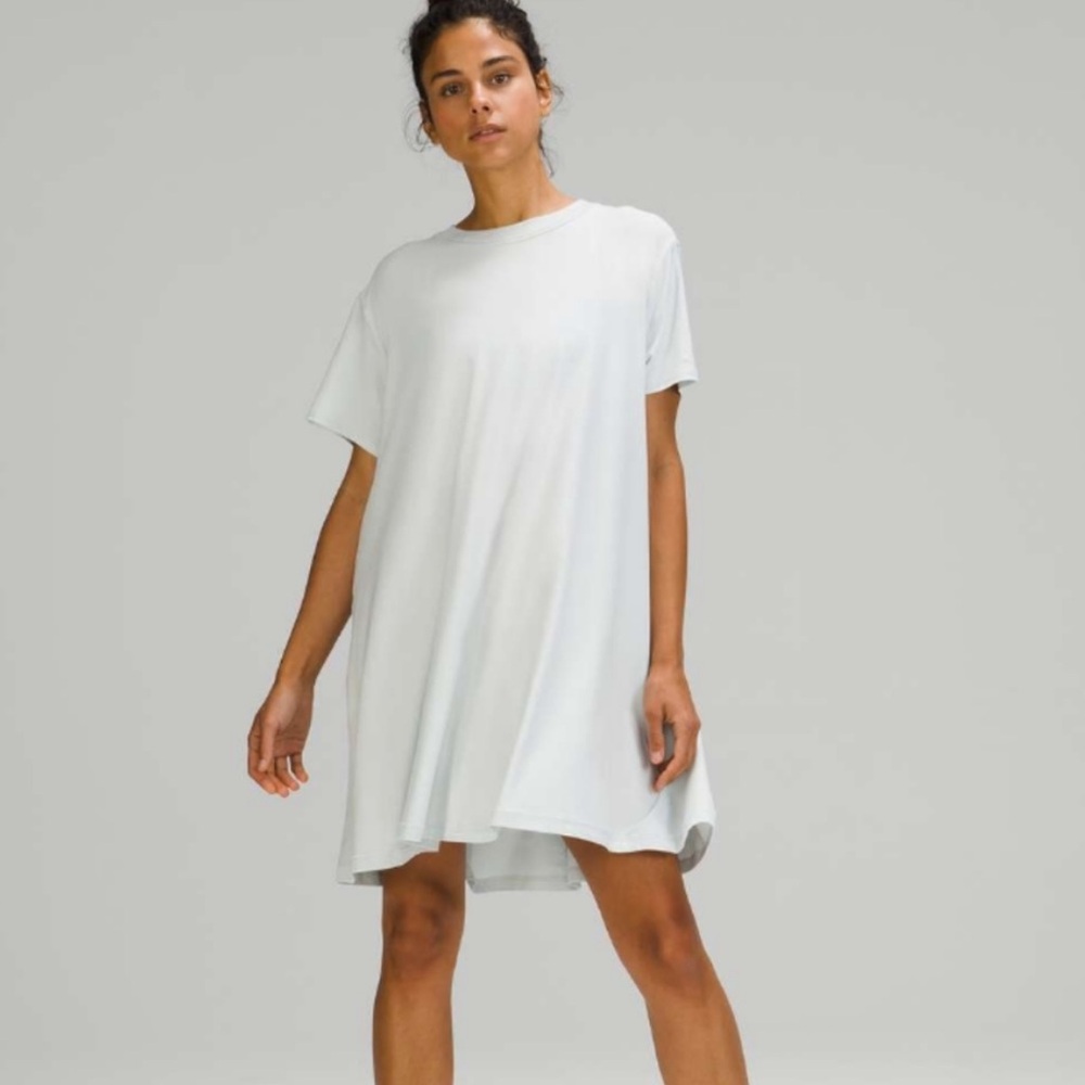 Lululemon All Yours Tee Dress, pale blue, size 8